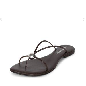 Jeffrey Campbell Cherished Dark Brown Leather Strappy Sandals Minimalist Size 9